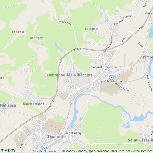 La carte pour la ville de Cambronne-lès-Ribécourt 60170