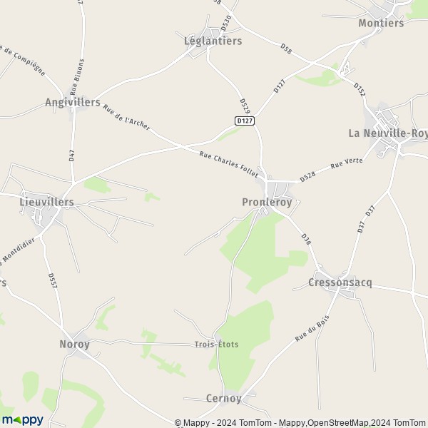 La carte pour la ville de Pronleroy 60190