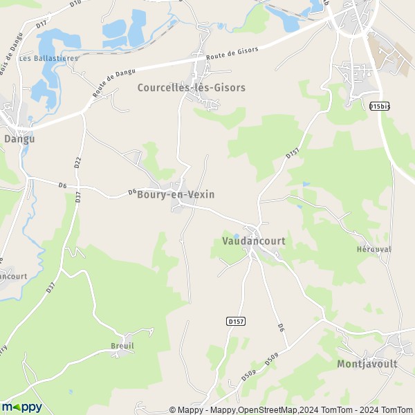 La carte pour la ville de Boury-en-Vexin 60240