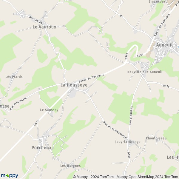 La carte pour la ville de La Houssoye 60390