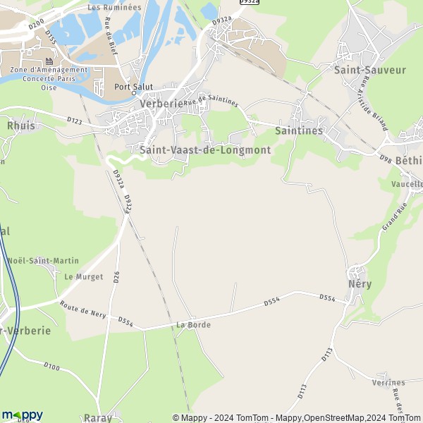 La carte pour la ville de Saint-Vaast-de-Longmont 60410