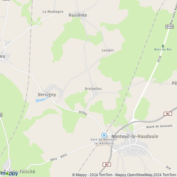 La carte pour la ville de Versigny 60440
