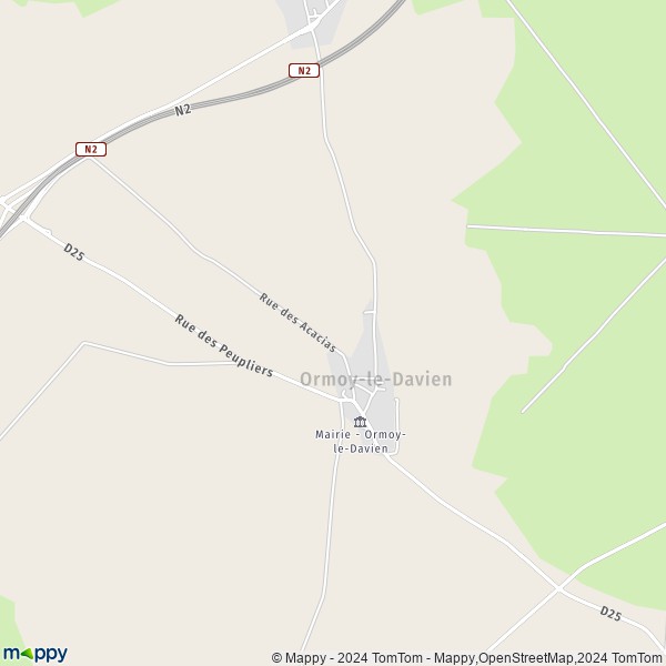 La carte pour la ville de Ormoy-le-Davien 60620