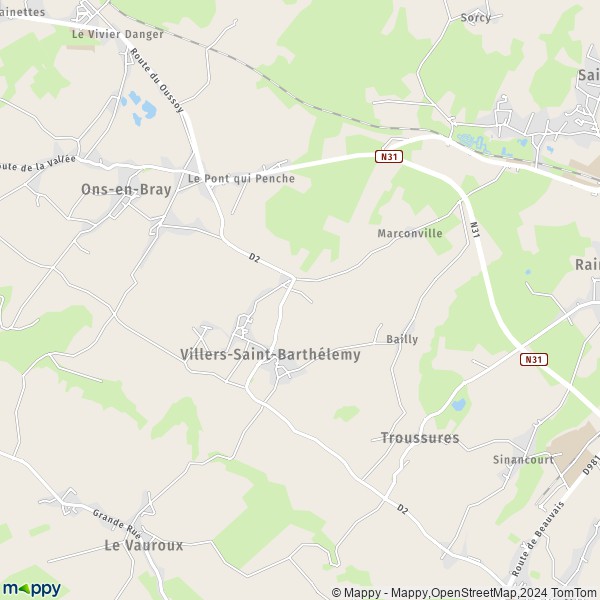 La carte pour la ville de Villers-Saint-Barthélemy 60650
