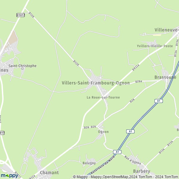 La carte pour la ville de Villers-Saint-Frambourg-Ognon 60810