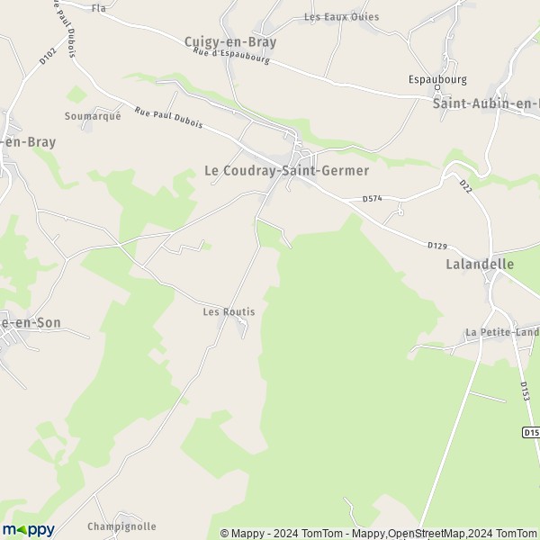 La carte pour la ville de Le Coudray-Saint-Germer 60850