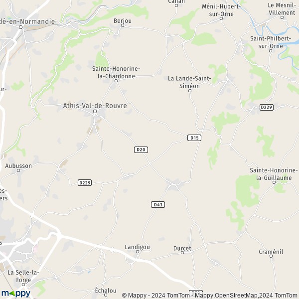 La carte pour la ville de Ronfeugerai, 61100 Athis-Val-de-Rouvre