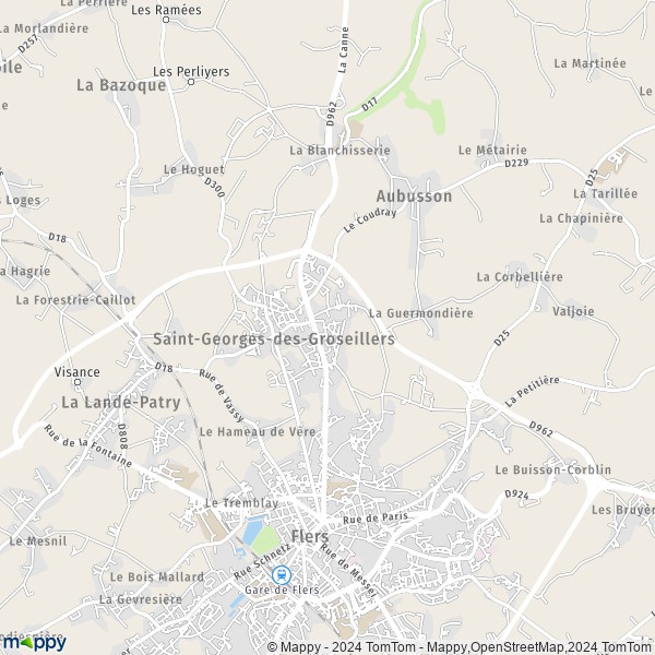 La carte pour la ville de Saint-Georges-des-Groseillers 61100