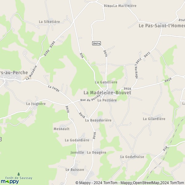 La carte pour la ville de La Madeleine-Bouvet 61110