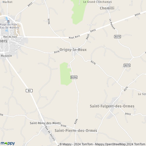 La carte pour la ville de Origny-le-Roux 61130
