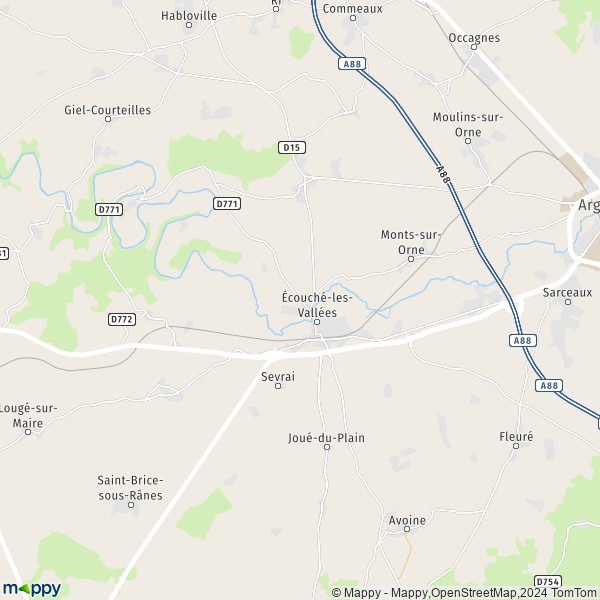 La carte pour la ville de Batilly, 61150 Écouché-les-Vallées