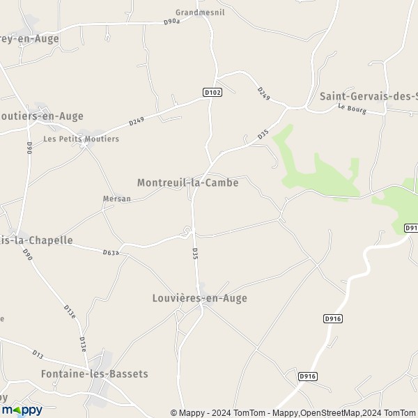 La carte pour la ville de Montreuil-la-Cambe 61160