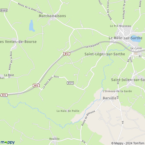 La carte pour la ville de Saint-Léger-sur-Sarthe 61170