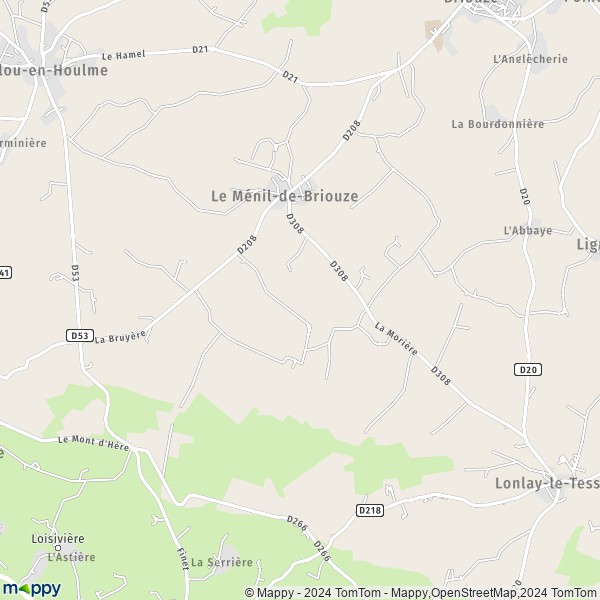 La carte pour la ville de Le Ménil-de-Briouze 61220