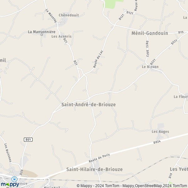 La carte pour la ville de Saint-André-de-Briouze 61220