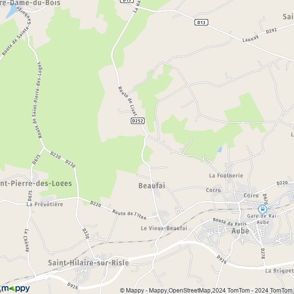 La carte pour la ville de Beaufai 61270