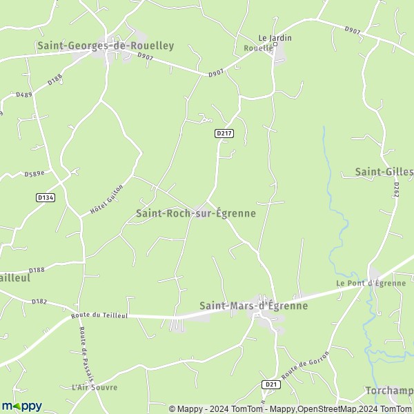 La carte pour la ville de Saint-Roch-sur-Égrenne 61350