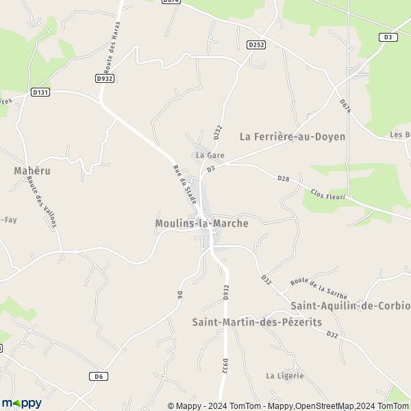 La carte pour la ville de Moulins-la-Marche 61380