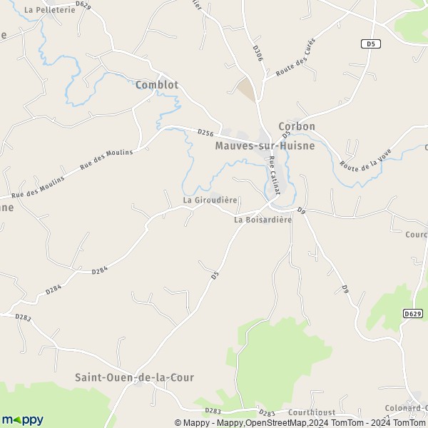 La carte pour la ville de Mauves-sur-Huisne 61400
