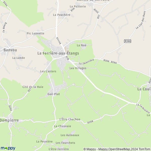 La carte pour la ville de La Ferrière-aux-Étangs 61450