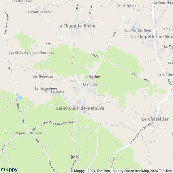 La carte pour la ville de Saint-Clair-de-Halouze 61490