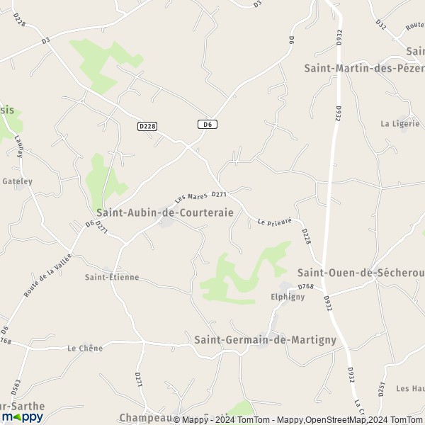 La carte pour la ville de Saint-Aubin-de-Courteraie 61560