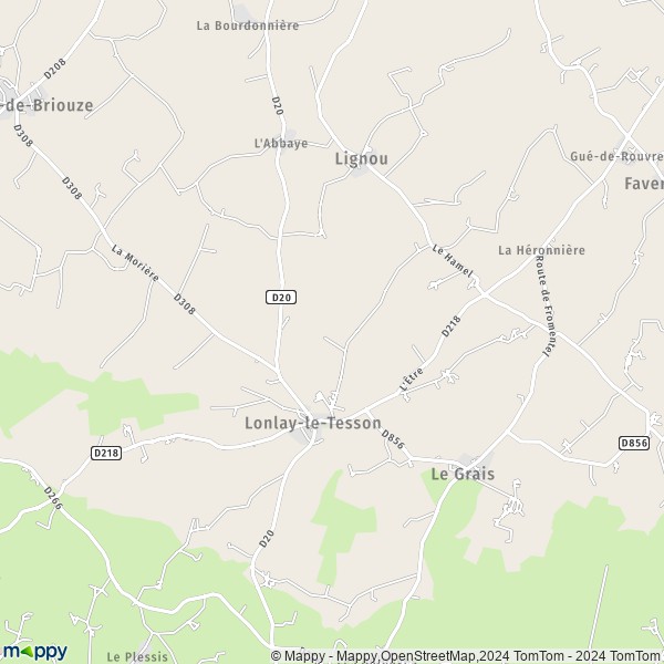 La carte pour la ville de Lonlay-le-Tesson 61600