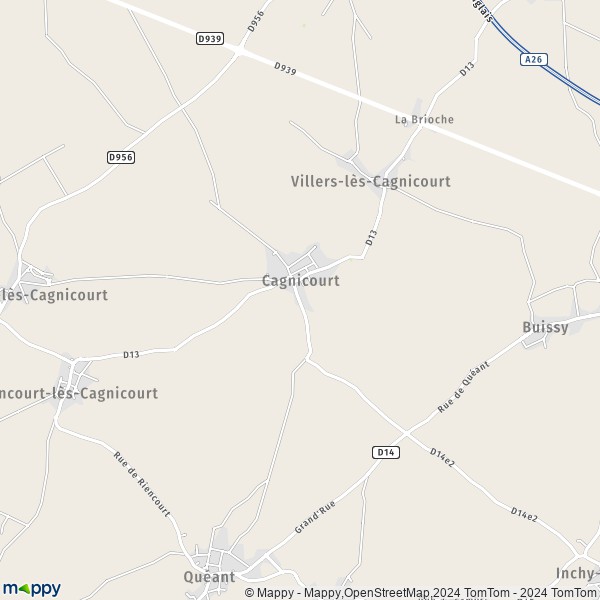 La carte pour la ville de Cagnicourt 62182