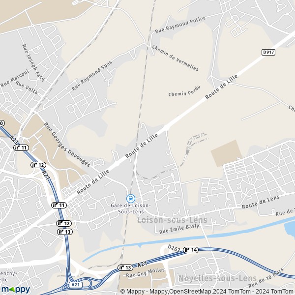 La carte pour la ville de Loison-sous-Lens 62218
