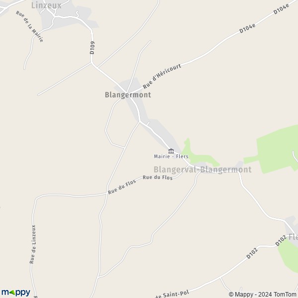 La carte pour la ville de Blangerval-Blangermont 62270