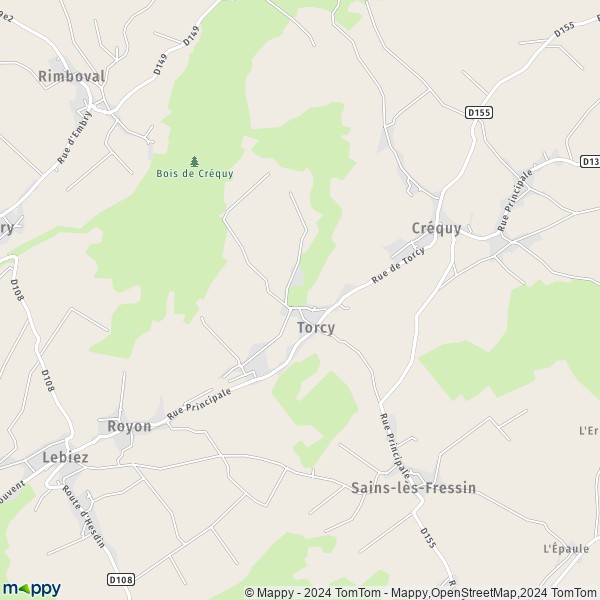 La carte pour la ville de Torcy 62310