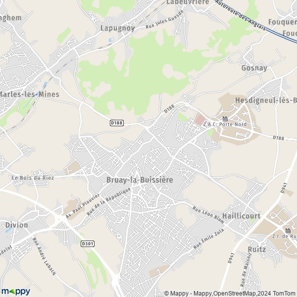 La carte pour la ville de Bruay-la-Buissière 62700