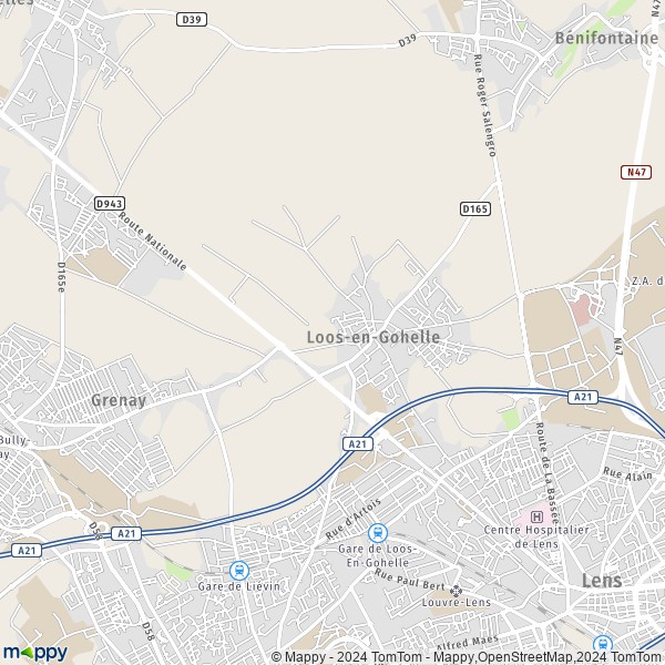 La carte pour la ville de Loos-en-Gohelle 62750