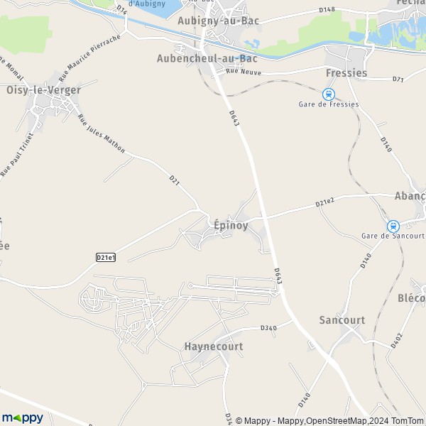 La carte pour la ville de Épinoy 62860