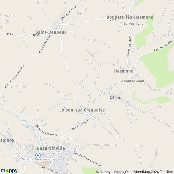 La carte pour la ville de Loison-sur-Créquoise 62990