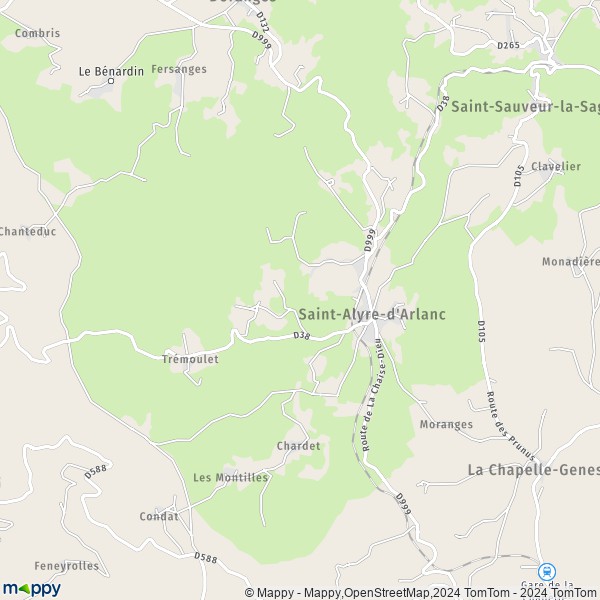 La carte pour la ville de Saint-Alyre-d'Arlanc 63220