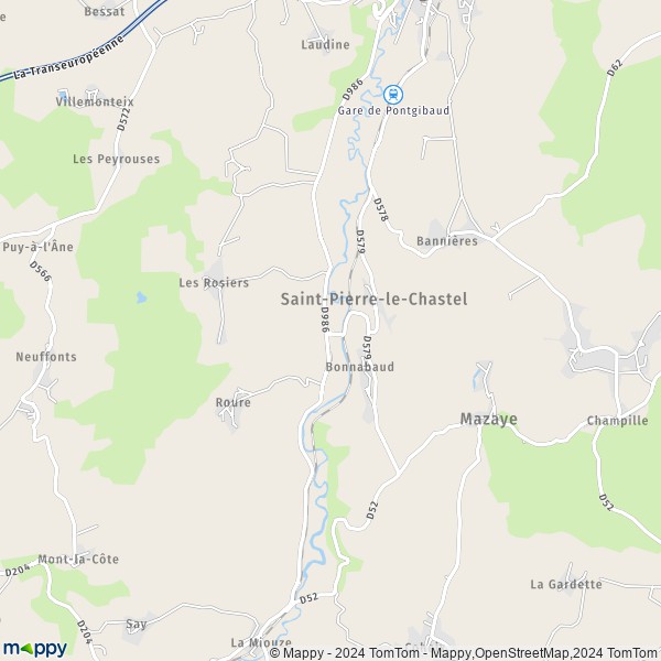 La carte pour la ville de Saint-Pierre-le-Chastel 63230