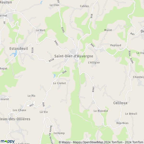La carte pour la ville de Saint-Dier-d'Auvergne 63520