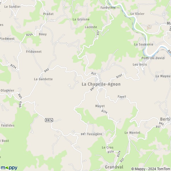 La carte pour la ville de La Chapelle-Agnon 63590