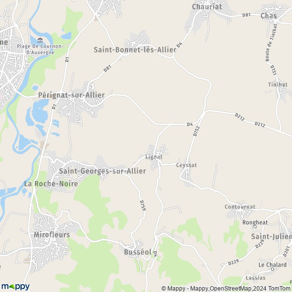 La carte pour la ville de Saint-Georges-sur-Allier 63800