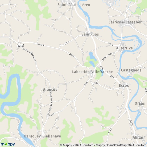 La carte pour la ville de Labastide-Villefranche 64270
