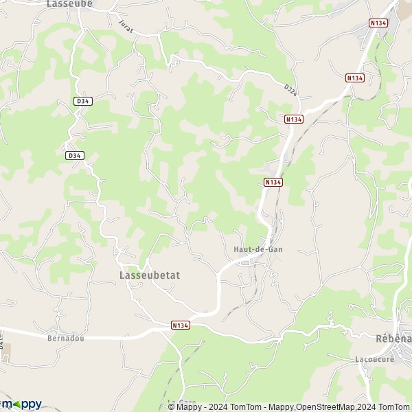 La carte pour la ville de Lasseubetat 64290