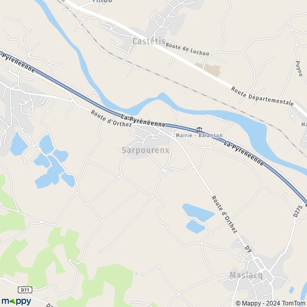 La carte pour la ville de Sarpourenx 64300