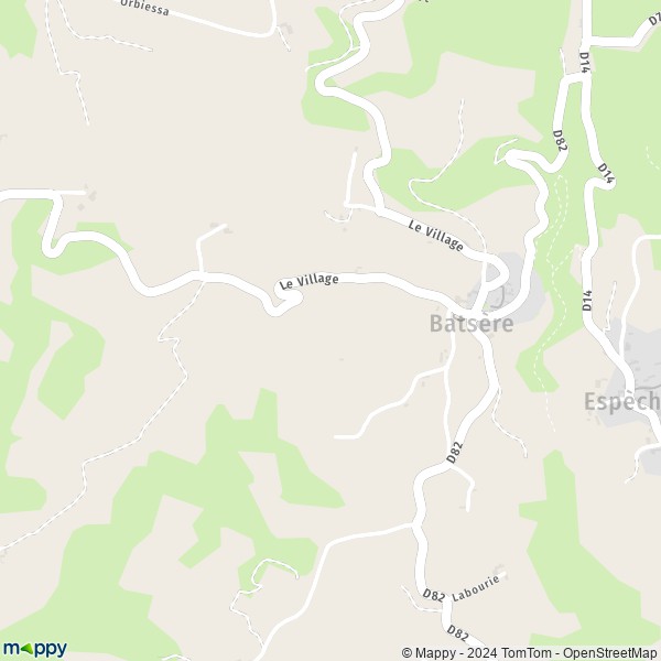 La carte pour la ville de Batsère 65130