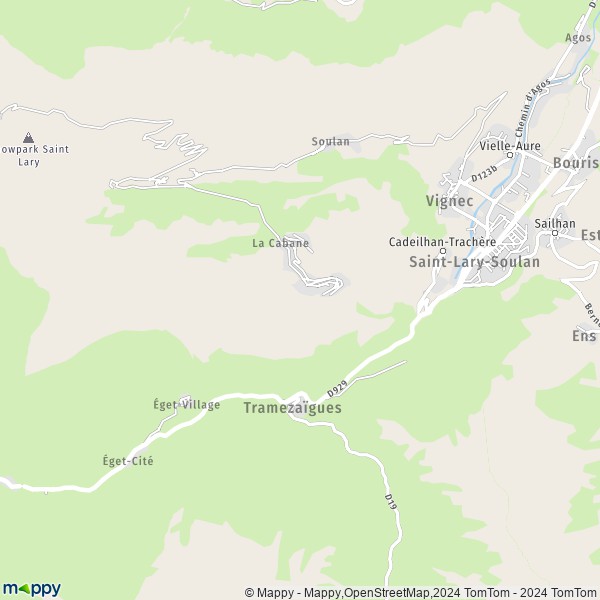 La carte pour la ville de Cadeilhan-Trachère 65170