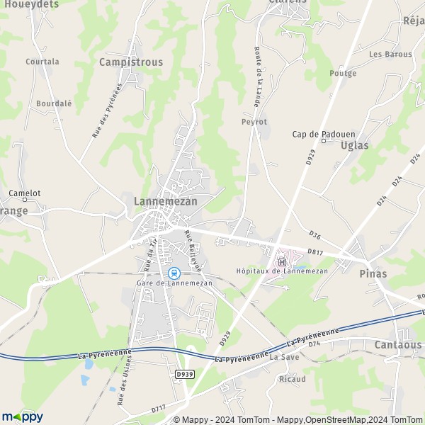 La carte pour la ville de Lannemezan 65300