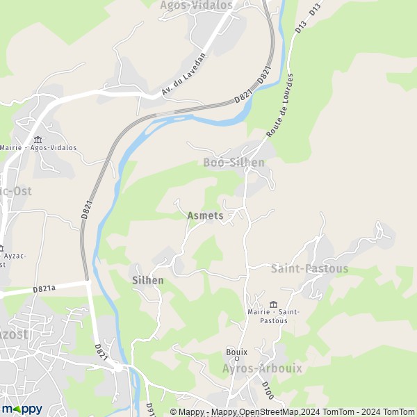 La carte pour la ville de Boô-Silhen 65400