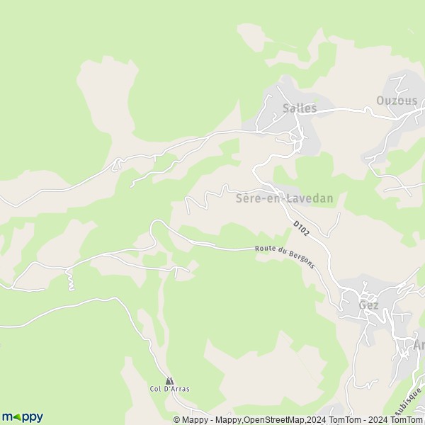 La carte pour la ville de Sère-en-Lavedan 65400