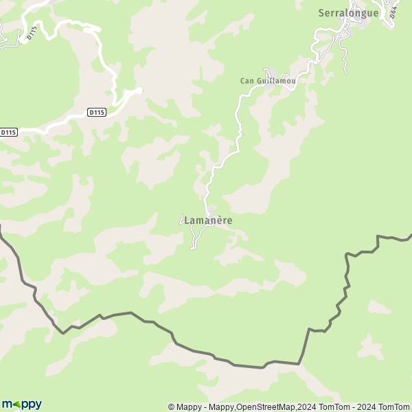 La carte pour la ville de Lamanère 66230