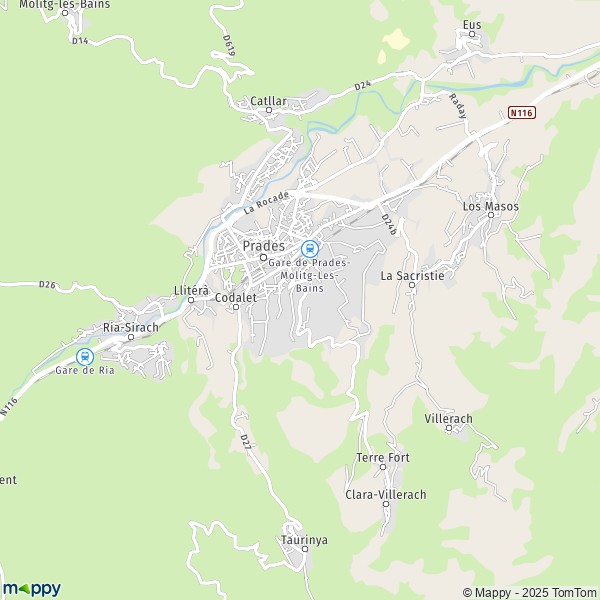 La carte pour la ville de Prades 66500